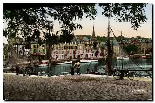 Moderne Karte Honfleur Le Vieux Bassin et le Musee Bateau