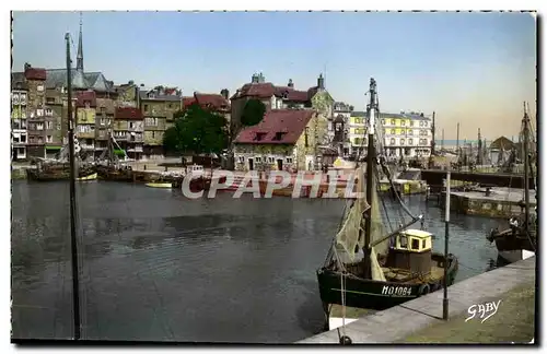 Cartes postales moderne Honfleur Le Vieux Bassin et la Lieutenance Bateaux