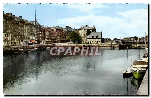 Moderne Karte Honfleur Le Vieux Bassin Bateaux