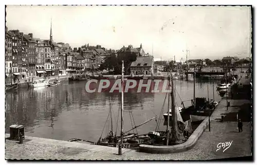 Moderne Karte Honfleur Le Vieux Bassin Bateaux