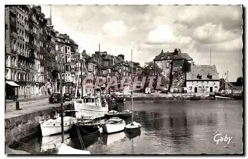 Cartes postales moderne Honfleur Le Vieux Bassin le Quai Sainte Catherine et la Lieutenance Bateau