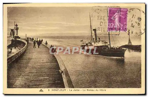 Cartes postales Honfleur La Jetee Le Bateau du Havre