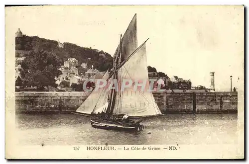 Cartes postales Honfleur La Cote de Grace Bateau