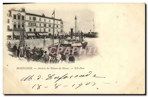 Cartes postales Honfleur Arrivee du Bateau du Havre