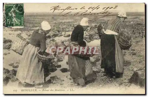 Cartes postales Honfleur Retour des Moulieres Peche TOP