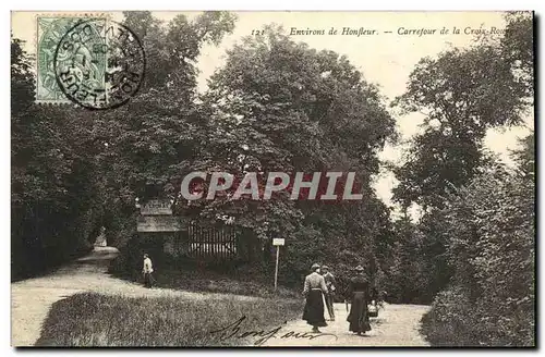 Ansichtskarte AK Environs de Honfleur Carrefour de la Croix Rouge Femmes