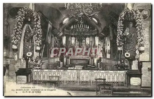 Ansichtskarte AK Honfleur La Chapelle Notre Dame de Grace Interieur