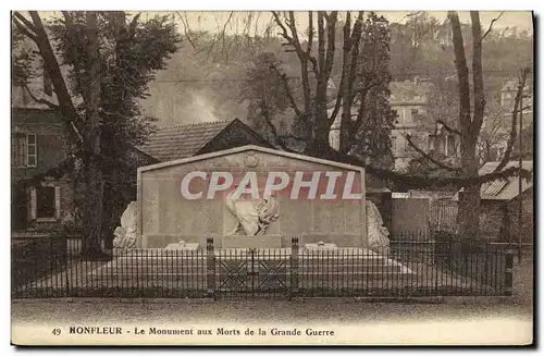 Cartes postales Honfleur Monument aux Morts de la Grande Guerre Militaria