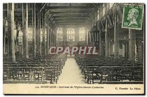 Cartes postales Honfleur Interieur de L Eglise Sainte Catherine