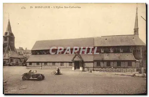 Cartes postales Honfleur Eglise Saint Catherine Automobile