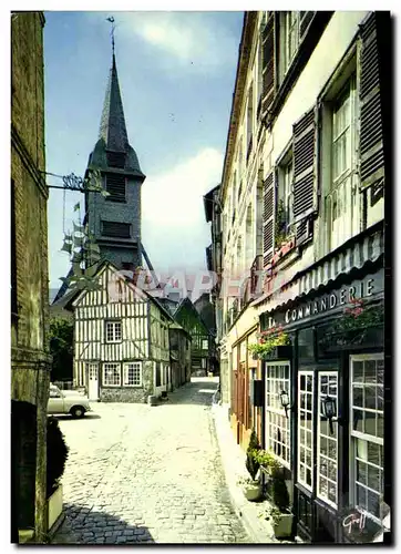 Moderne Karte Honfleur Le Clocher Eglise Sainte Catherine vu d une vieille rue