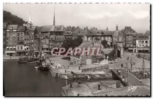 Moderne Karte Honfleur La Lieutenance et le Vieux Bassin