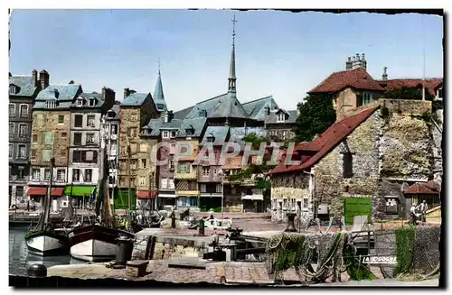 Cartes postales moderne Honfleur La Lieutenance et le Port Bateaux