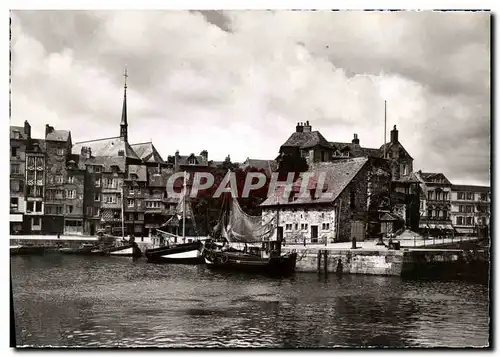 Moderne Karte Honfleur La Lieutenance Vieux Bassin