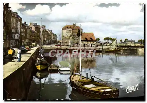 Moderne Karte Honfleur La Lieutenance et le Bassin Vieux Bateau