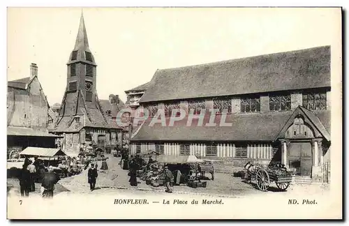 Ansichtskarte AK Honfleur La Place du Marche