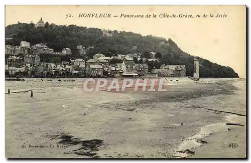 Cartes postales Honfleur Panorama de la Cote de Grace vu de la jetee