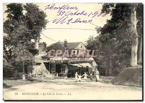 Cartes postales Honfleur La Cote de Grace Maison Chevallier Enfants