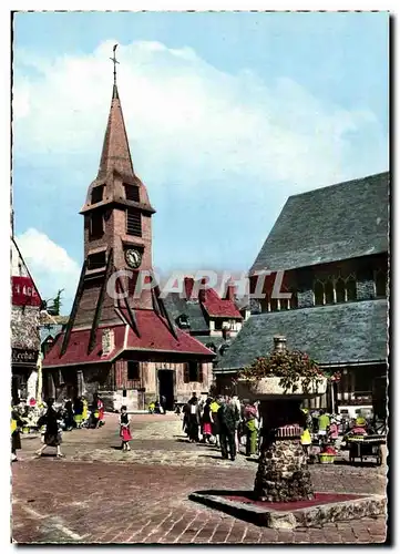 Cartes postales moderne Honfleur La place Sainte Catherine et le vieux clocher