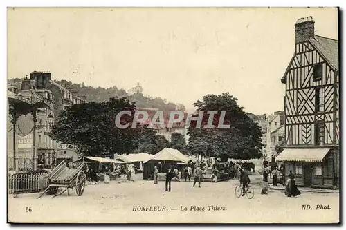 Cartes postales Honfleur La Place Thiers Marche