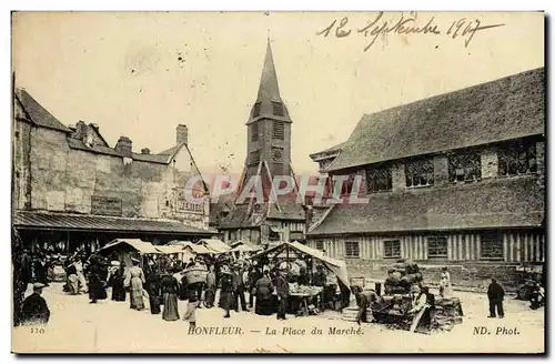 Ansichtskarte AK Honfleur La Place du Marche