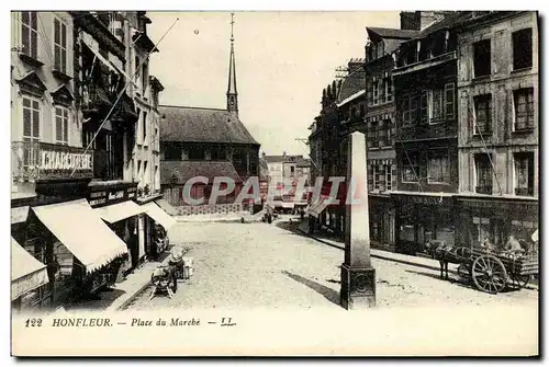 Cartes postales Honfleur La Place Marche