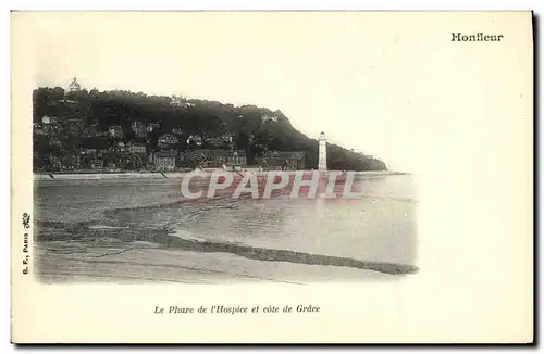 Ansichtskarte AK Honfleur Le phare de l hospice et cote de Grace