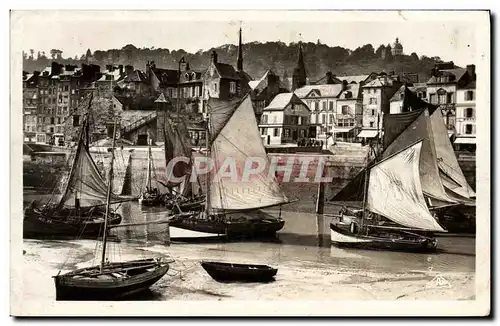 Moderne Karte Honfleur Le Port et la cote de grace Bateaux