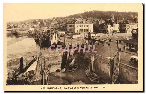 Ansichtskarte AK Honfleur Le Port et la Cote St Leonard Bateaux