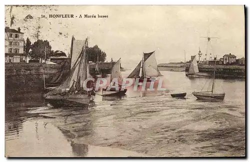 Ansichtskarte AK Honfleur A Maree basse Bateaux