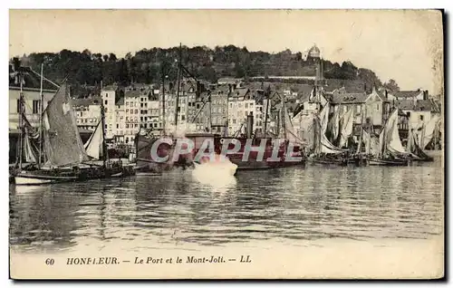 Cartes postales Honfleur Le Port et le Mont Joli Bateaux