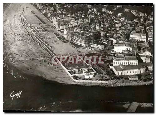 Cartes postales moderne Deauville Trouville vue aerienne Trouville La plage Piscine Le casino