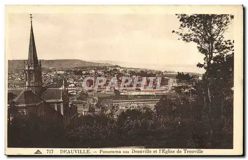 Cartes postales Deauville Panorama sud Deauville et l Eglise de Trouville