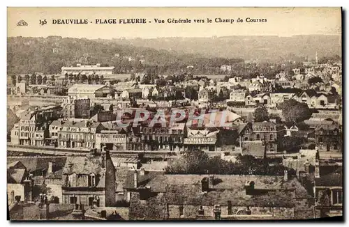 Cartes postales Deauville Plage Fleurie Vue generale vers le Champ de Courses