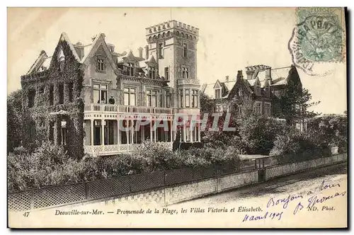 Cartes postales Deauville sur Mer Promenade de la Plage les Villas Victoria et Elisabeth