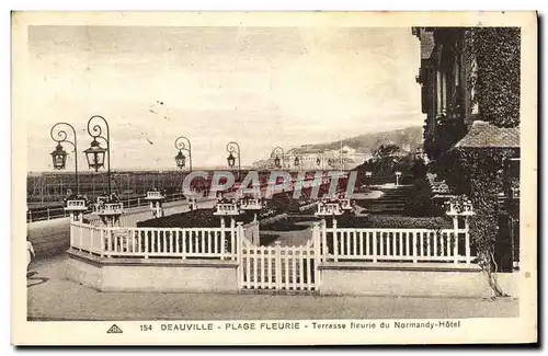 Cartes postales Deauville Plage Fleurie Terrasse fleurie du Normandy Hotel