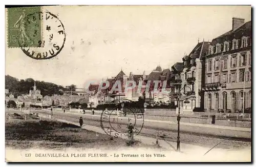 Ansichtskarte AK Deauville La Plage Fleurie La Terrasse et les Villas