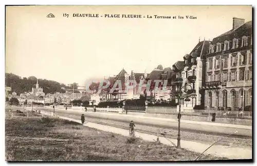 Cartes postales Deauville Plage Fleurie La Terrasse et les Villas