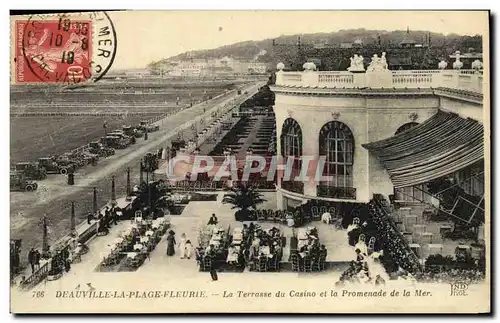 Ansichtskarte AK Deauville la Plage Fleurie La Terrasse du Casino et la Promenade de la Mer