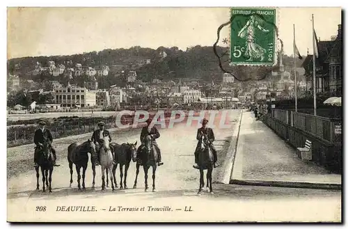 Cartes postales Deauville La Terrasse et Trouville Chevaux