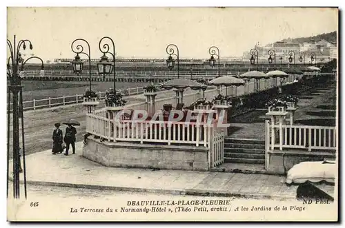 Cartes postales Deauville La Plage Fleurie La Terrasse du Normandy Hotel et les jardins de la plage