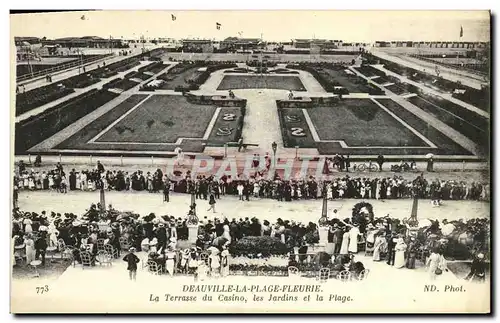 Ansichtskarte AK Deauville La Plage La Terrasse du Casino les Jardins et la Plage