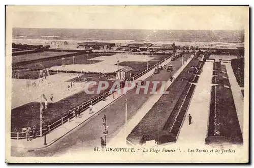 Cartes postales Deauville La Plage Fleurie les Tennis et les Jardins