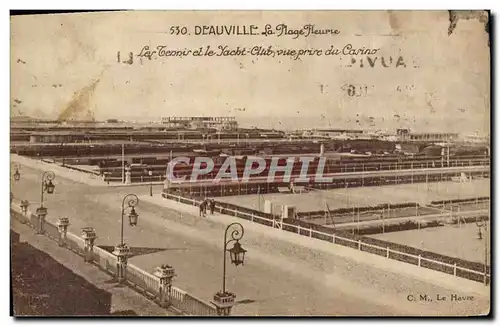 Ansichtskarte AK Deauville La Plage Fleurie Les Tennis et le Yacht Club Vue prise du Casino