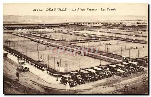 Ansichtskarte AK Deauville La Plage Fleurie Les Tennis