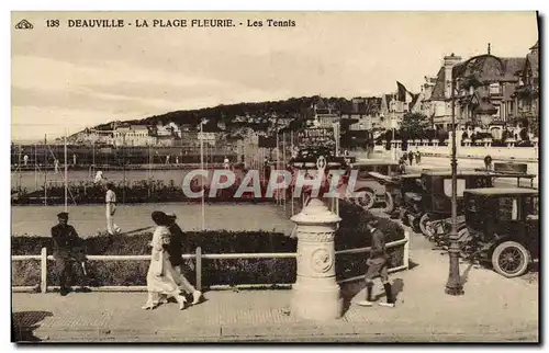 Ansichtskarte AK Deauville La Plage Fleurie Les Tennis