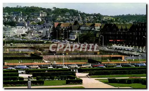 Moderne Karte Deauville Les Parterres fleurie et les tennis de la Terrasse de Deauville