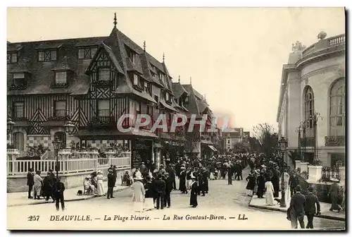 Ansichtskarte AK Deauville La Plage Fleurie La Rue Gontaut Biron