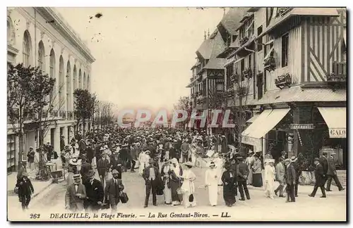 Ansichtskarte AK Deauville La Plage Fleurie La Rue Gontaut Brion