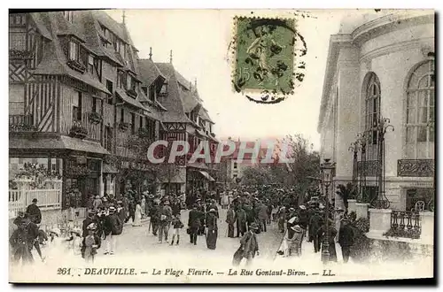 Ansichtskarte AK Deauville La Plage Fleurie La Rue Gontaut Brion